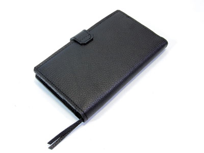 2冊用測量野帳レベルブック本革レザーカバーベルトタイプ・シボ革ブラック